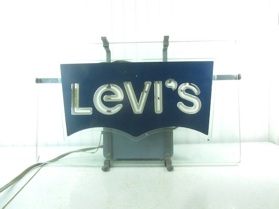 Vintage Levi's Sign, Glass Sign, Vintage Sign, Window Sign - Etsy
