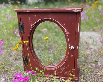 Vintage Medicine cabinet, Shabby Chic Cabinet, Wall Cabinet, Wood cabinet, farmhouse decor, curio cabinet, distressed wood, rustic,