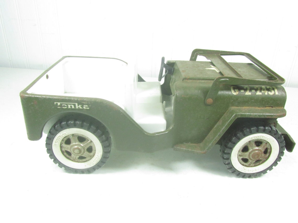 TONKA METAL ARMY Jeep Toy Jeep Vintage Toy Green Toy Jeep Etsy