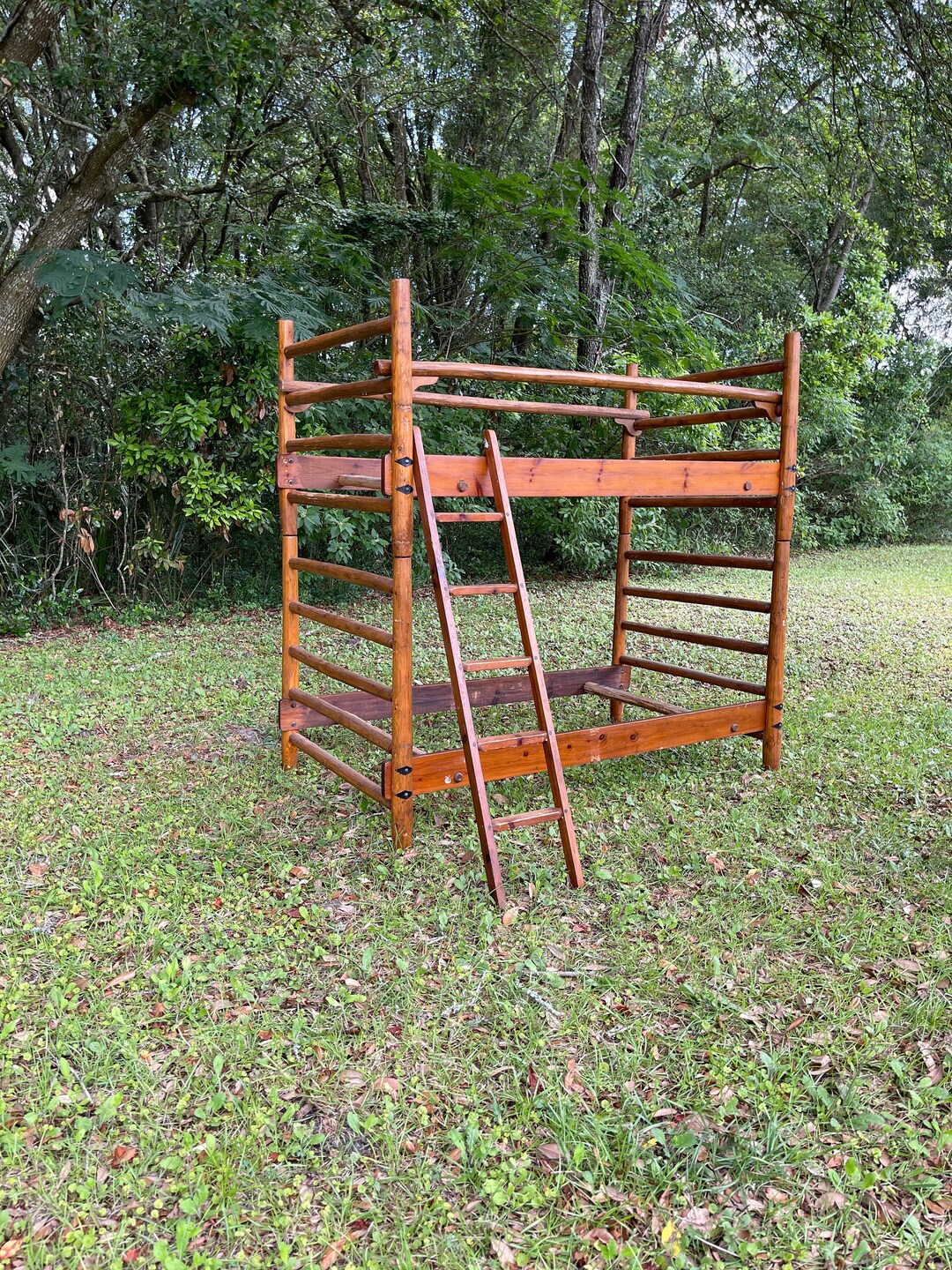 Antique Bed Wood Bunk Bed Vintage Log Bed Farmhouse Rustic Etsy