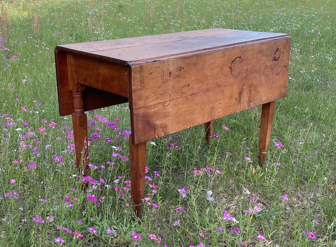 Antique Drop Leaf Table, Wood Furniture, Dining Table, Farmhouse