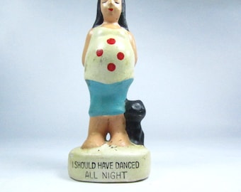 Pregnant Girl figurine, girl, collectible, Gag gift, vintage figurine,