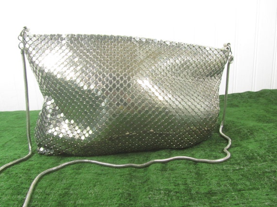 Vintage Silver Mesh purse, purse, bag, formal pur… - image 5