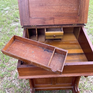 Antique Davenport Desk, slant top desk, ship captains desk, home office desk, primitive Desk image 4