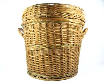 Wicker hamper,Basket, wicker basket, vegetable basket, round basket, medium basket, fruit basket,