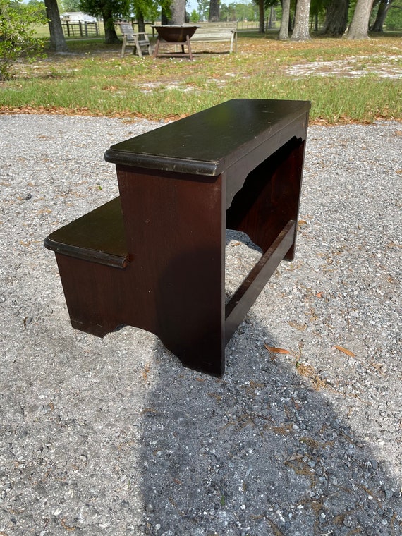 Vintage Wood Bed Steps Step Stool Pet Steps Solid Wood Steps