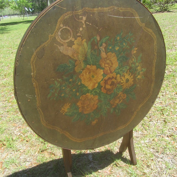 Vintage Side Table, Tilt top Table, Fold Up Side Table, Card Table, End Table, victorian furniture, Table, Furniture, Flip Top Table