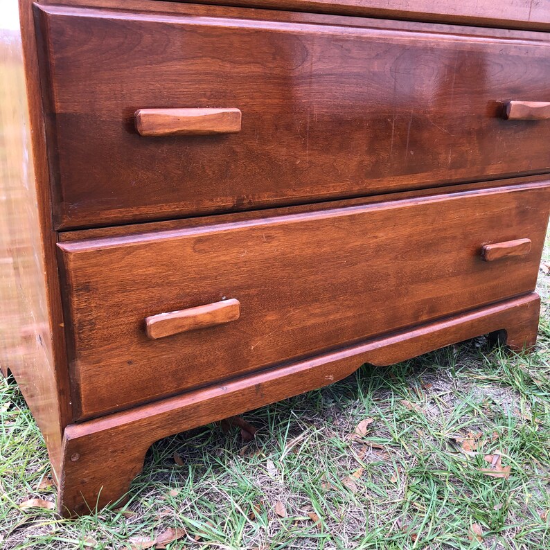 Vintage wood Dresser, wood furniture, dresser and mirror, farmhouse decor, rustic, bedroom decor, solid wood furniture, dovetail drawers image 10