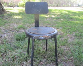 Vintage chair, Industrial Stool, Vintage Metal Stool, metal chair, retro, Kitchen Stool, Photo Prop, Rusty Metal stool, rusty, Factory Stool