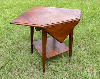 HOT Side Table Corner Drop Leaf Table Antique Drop Leaf Table