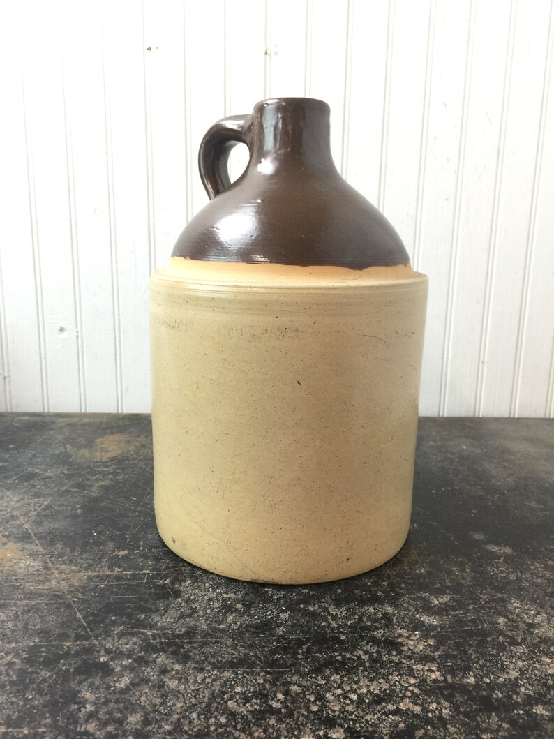 Antique Crock Whiskey Jug Salt Glaze Farmhouse Decor Etsy