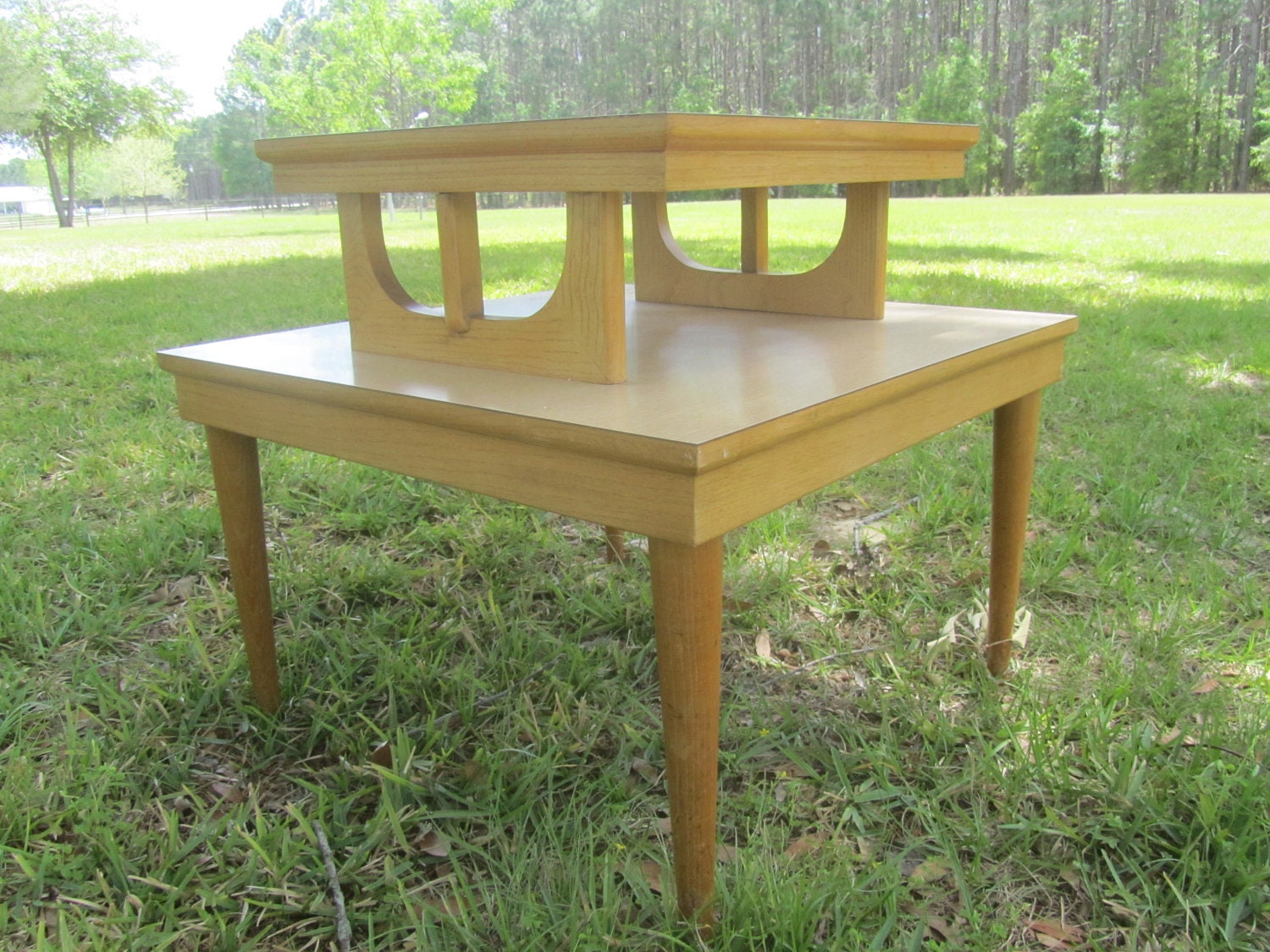Danish modern end table Wood Side Table Mid Century Modern Etsy