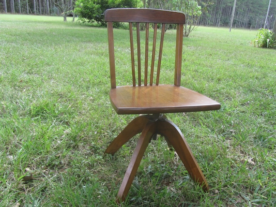 Vintage Child's Desk Chair Swivel Seat Wood Chair Etsy image 0 - Vintage Child's Desk Chair Swivel Seat Wood Chair Etsy