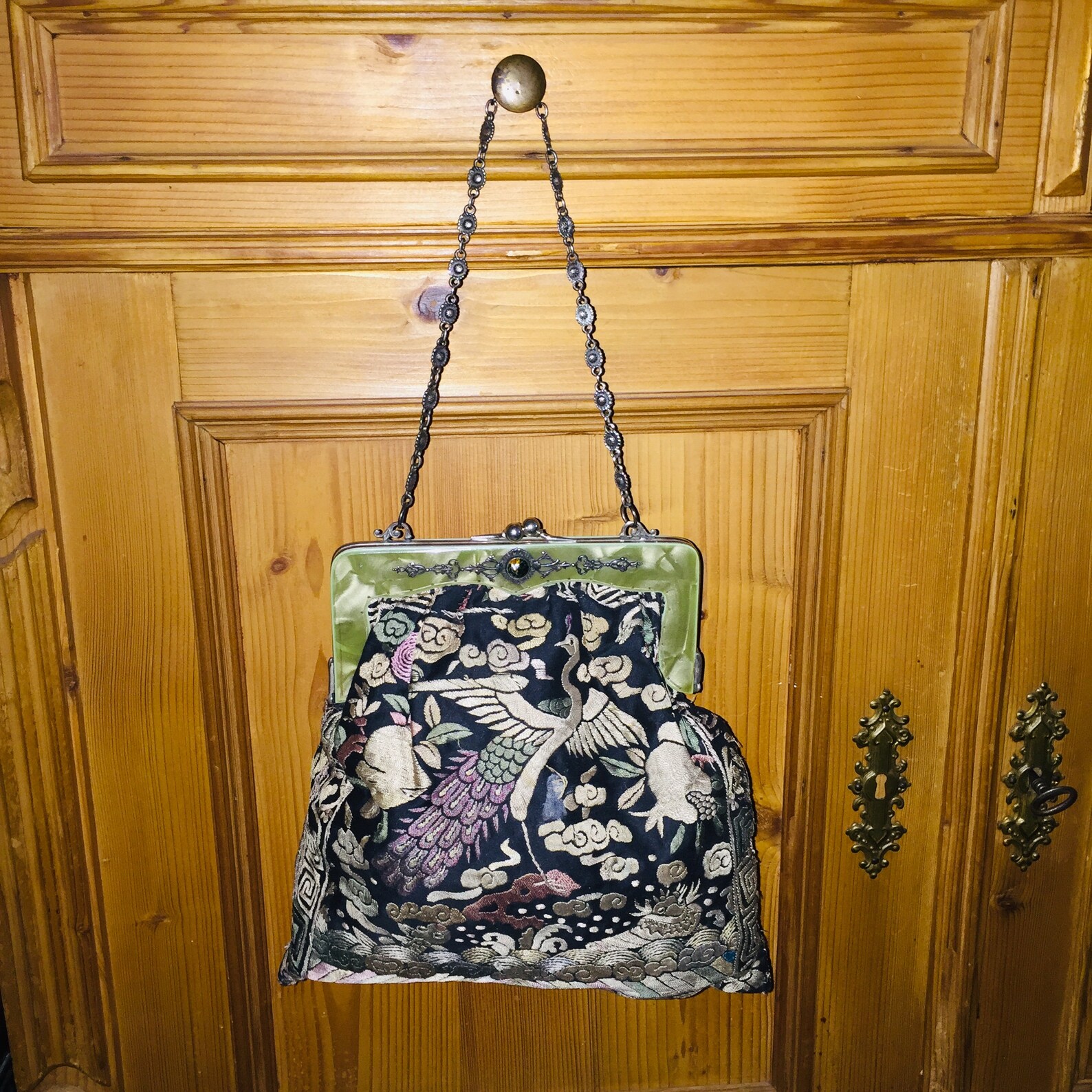 Sac à Main Vintage En Cuir Noir - Style Bandoulière Pour Femme - Occasion En Bon état