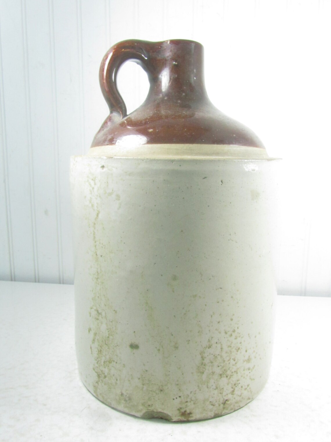 Antique Crock Whiskey Jug Salt Glaze Farmhouse Decor Etsy