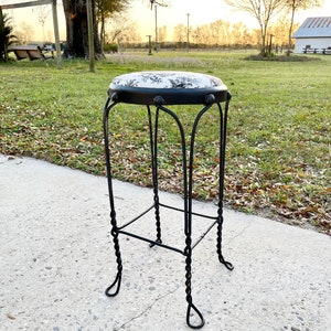 Vintage Metal Stool, Makeup Chair, Industrial Stool, Bar Stool