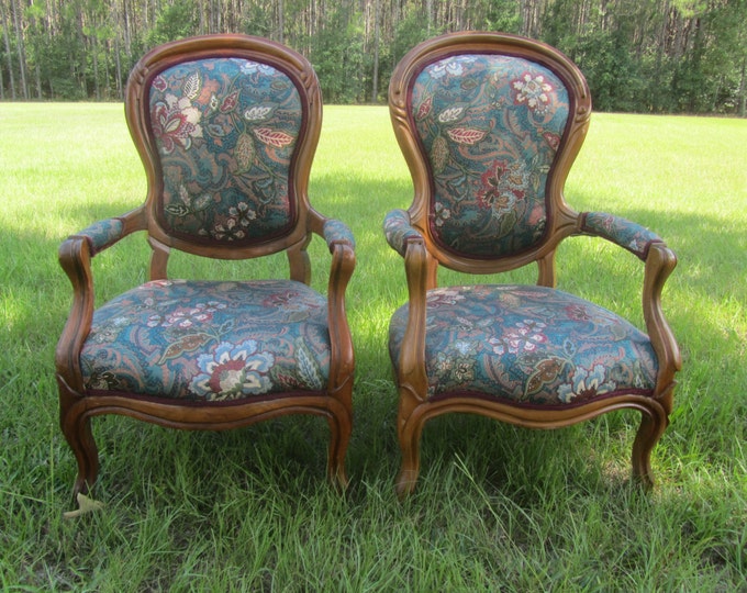 His and Hers Chairs Wood Chair Antique Furniture Ornate Etsy
