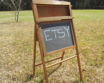 Vintage chalkboard,easel, folding desk,artists easel, Childs desk,home school, blackboard,arts and craft, chalkboard easel, 1940-50s,