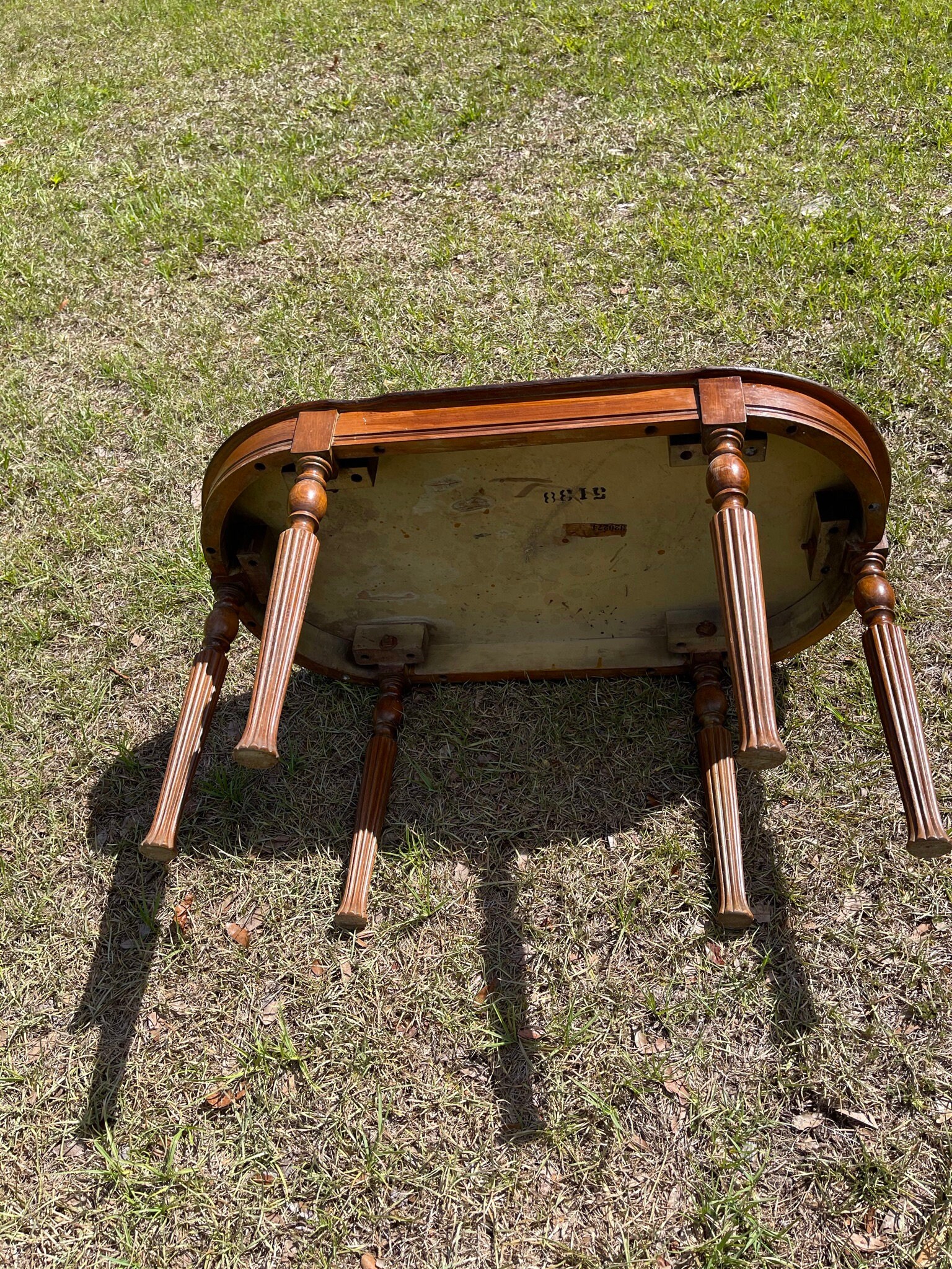 Vintage Wood Coffee Table traditional decor six leg coffee Etsy