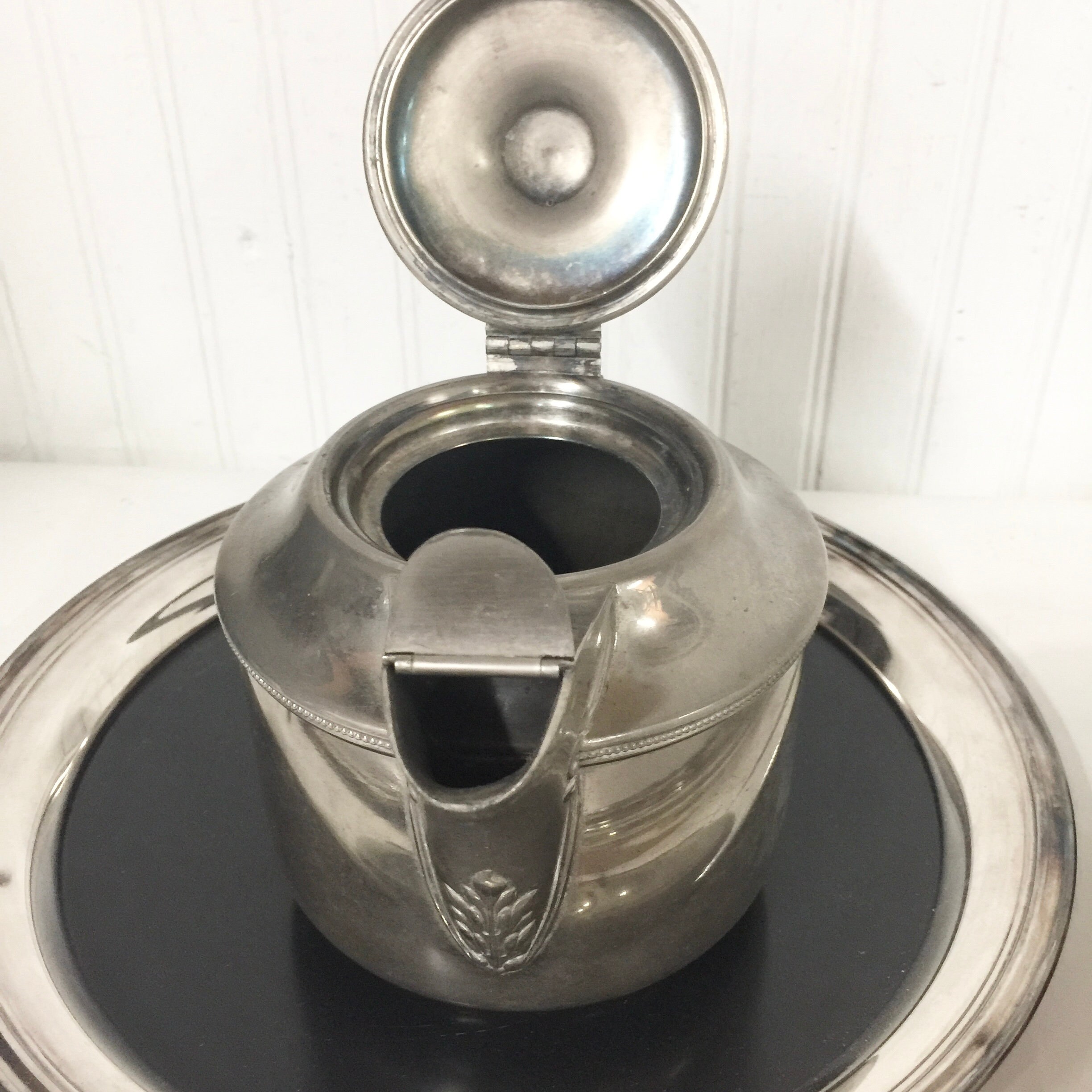 Silver coffee set silver tray glass coffee cups tea pot Etsy