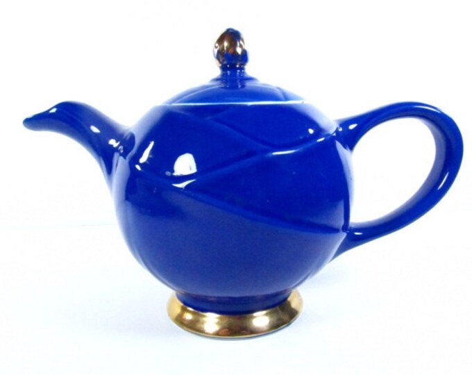 VINTAGE Teapot,hall Tea Pot, Blue, Blue Tea Pot, Ceramic Tea Pot,usa