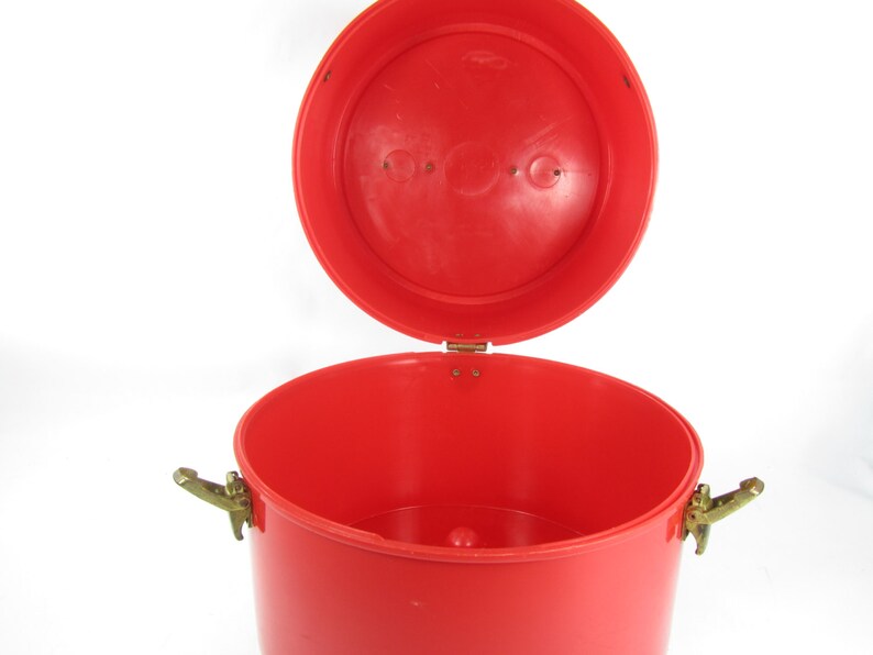 Retro Bright Red Hat Box Vintage Luggage Groovy 1970s Etsy