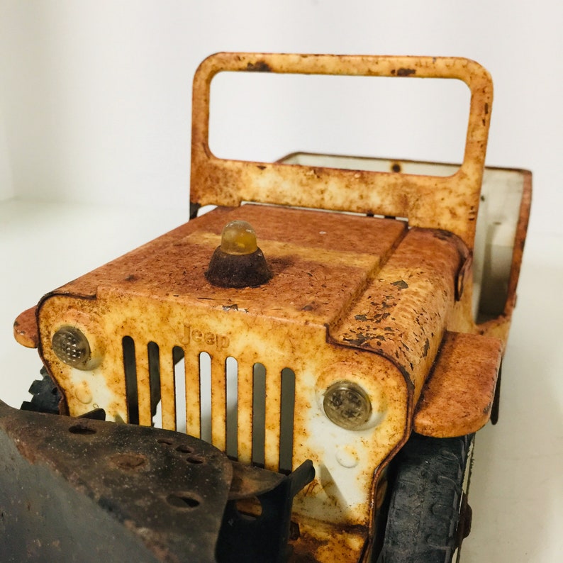 TONKA METAL JEEP Jeep Plow Toy Jeep Vintage Toy White Toy Etsy