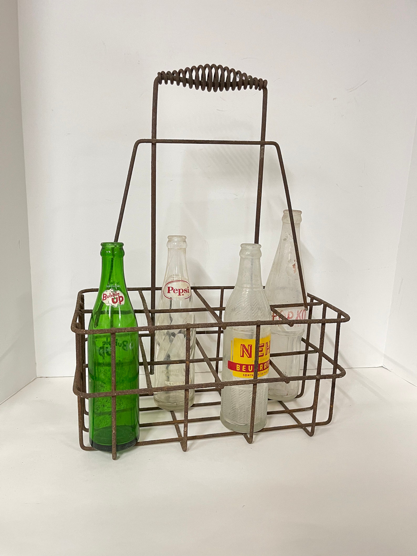 Vintage Wire Bottle Holder Metal Crate Milk Crate Soda Etsy