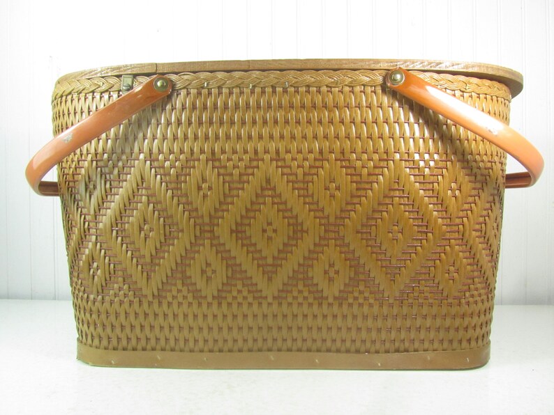 Vintage Picnic Basket Wicker Basket French picnic Etsy