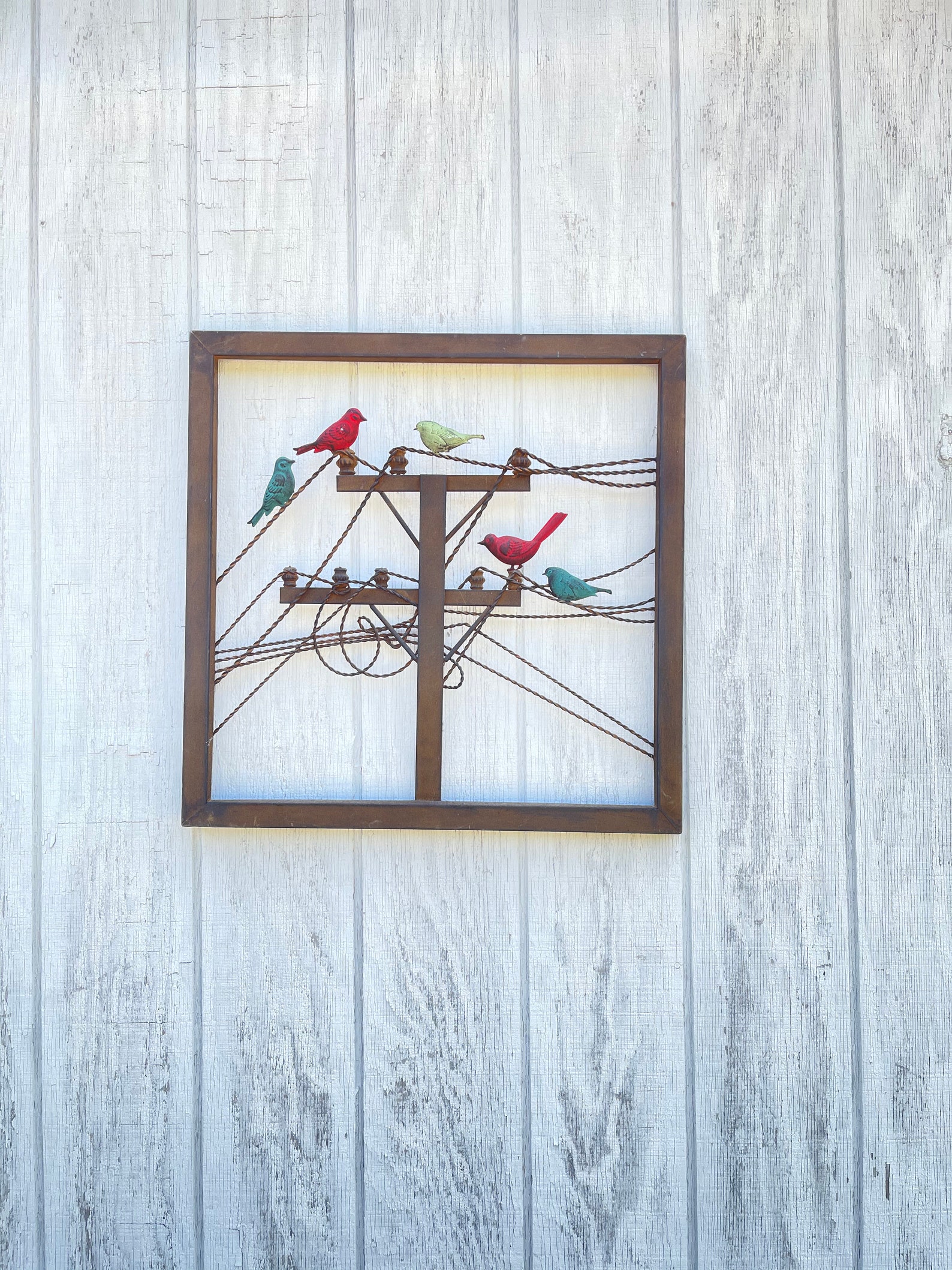 Vintage Metal Wall Hanging Birds on a Wire Art Metal Wall Etsy