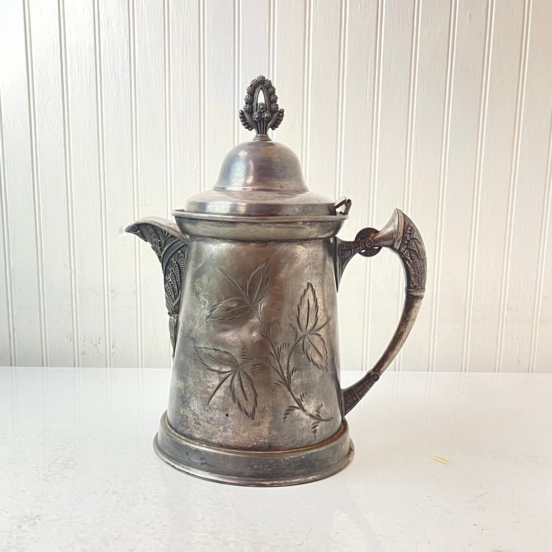 Vintage Silver Plate Teapot, Silver Plate Coffee Pot, Silver Plate