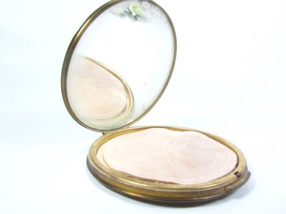 Vintage make-up Compact, gold Compact, Collectibl… - image 1