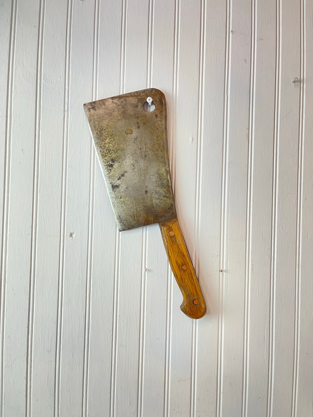 Antique Meat Cleaver, Harold Leonard & Co, Made in Italy, Kitchen Knife