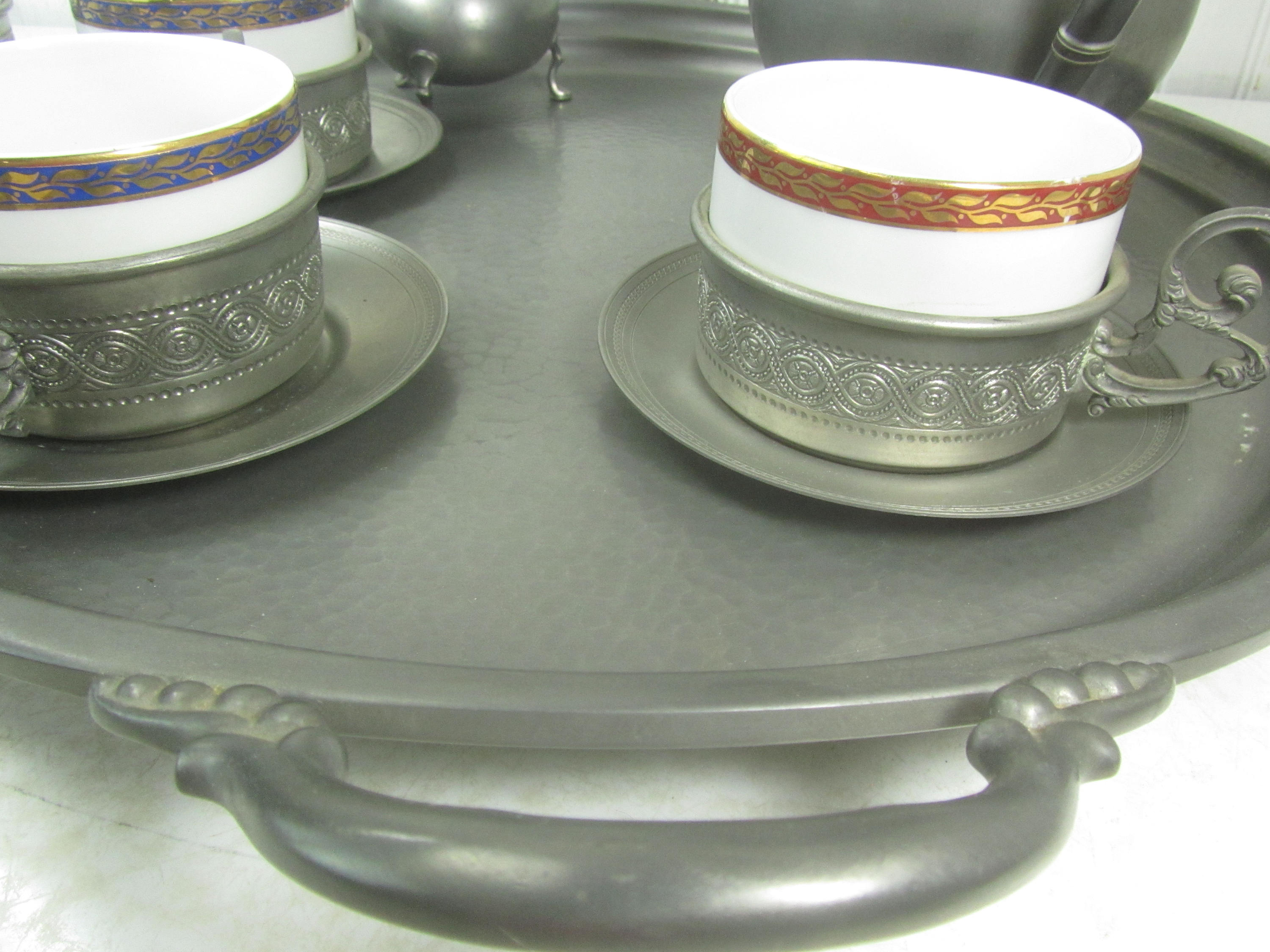 Antique Pewter Tea Set Vintage Tea Set Kronester Bavaria Etsy