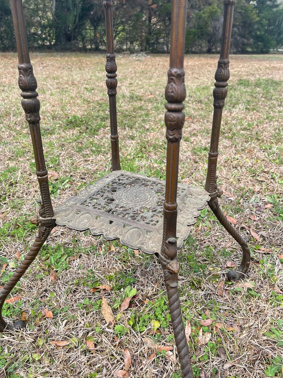 Antique Fern Stand, Victorian, Brass Plant Stand, Flower Stand, Ornate  Table, Vintage Decor, Marble, Bronze, NB&IW, Brass Table, 