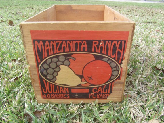Manzanita Ranch Wood Crate Julian California Wood Crate Wood Etsy