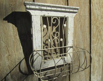 French Nordic decor,Vintage wire basket,French window basket, wire basket,wire planter,metal basket,flower basket,