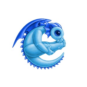 Dragon baby e – desde un corral lleno de pequeñas cartas de dragón