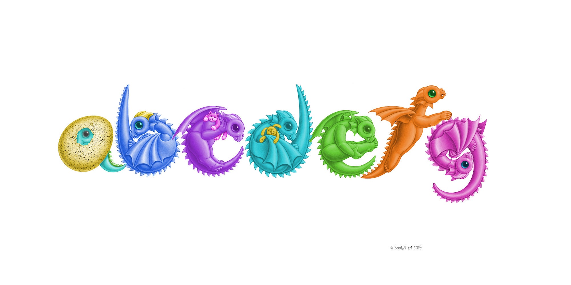 Custom Seven (7) Dragon Baby Letters - Etsy