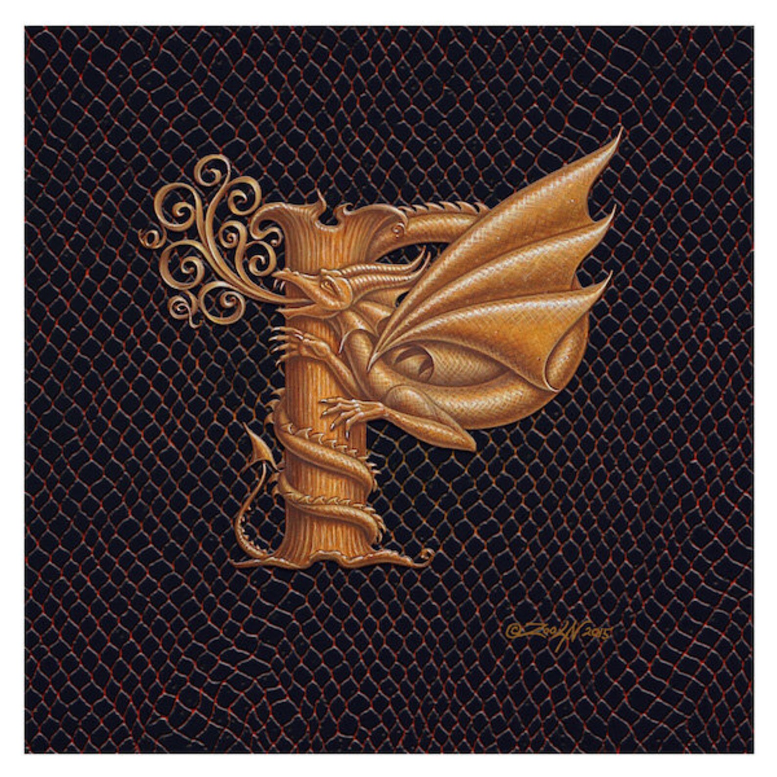 Dragon Letter P an ornate fantasy monogram from | Etsy