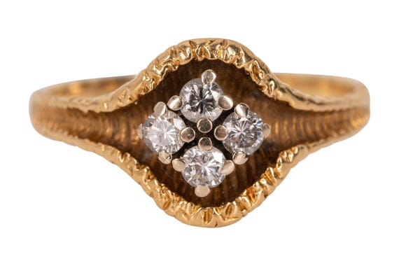 18K Four-Stone Diamond Ring - image 1