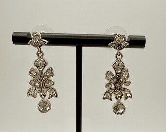 Pendientes vintage de pasta de diamantes de imitación