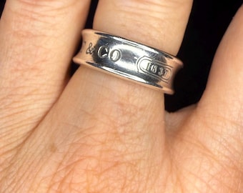 Anillo antiguo de plata de ley Tiffany & Co. de 1873