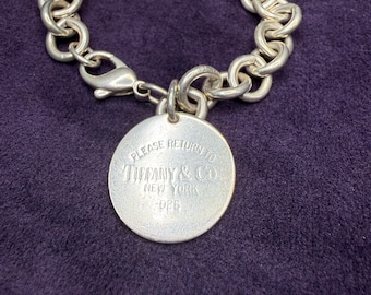 Pulsera redonda vintage de plata de ley "Return to Tiffany" de Tiffany & Co.