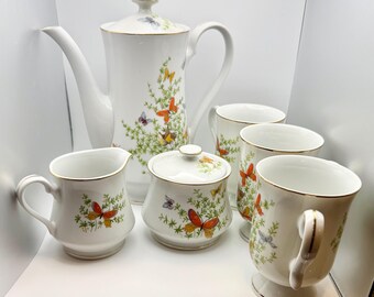 Juego de café vintage con diseño “Ecstacy” de Shafford Co.