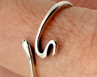 Sterling Silver Snake Ring, Size 7
