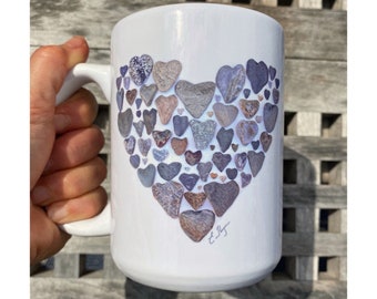 Heart full of love mug, Heart of hearts mug, Hearts in heart gifts, Gifts of love, Heart rocks art, Mother&#39;s Day gift, Valentine&#39;s gift