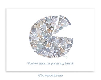 Pizza my heart card, pizza love, pizza valentine, pizza card, pizza lovers card, you've taken a pizza my heart card, valentines pun card