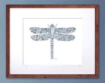 Dragonfly art print, Dragonfly wall art, dragonfly gifts, gift for a gardener, insect wall art, entomology gifts, Maine made gifts