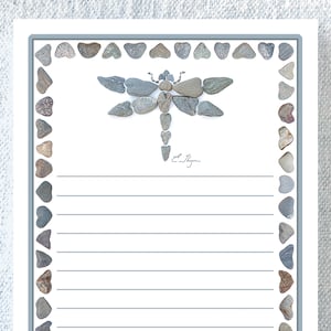 Dragonfly notepad, dragonfly memo pad, dragonfly lover gifts, dragonfly party favors, dragonfly stationary, dragonfly writing pad